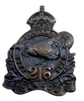 WW1 Canadian CEF 216th Battalion Collar Badge Insignia Single