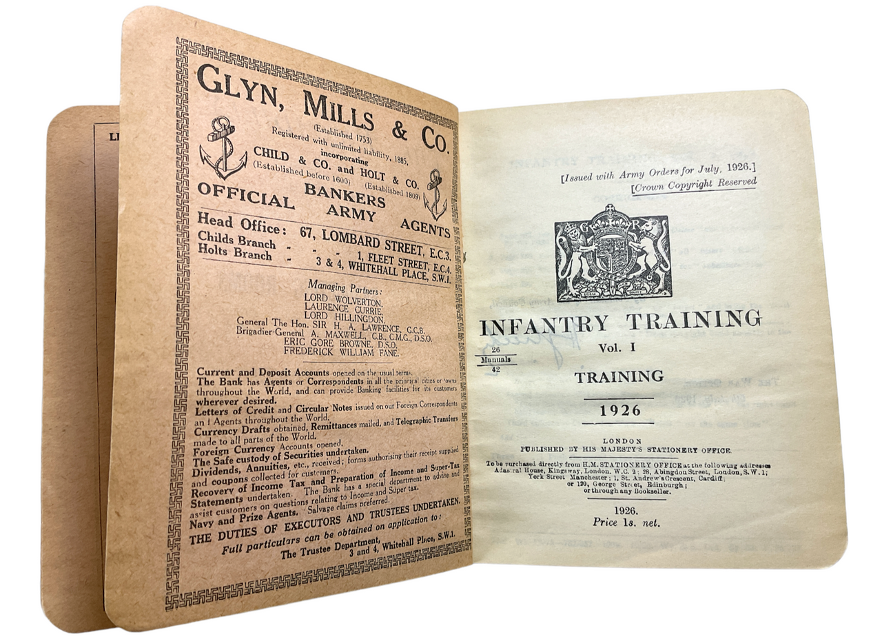 British Infantry Training Vol 1 1926 Hardcover Reference Book British Infantry Training Vol 1 1926 Hardcover Reference Book