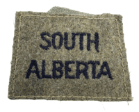 WW2 Canadian South Alberta Shoulder Title Slip On Insignia Single