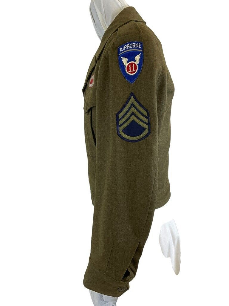 WW2 US Army 11th Airborne Patched Ike Jacket Uniform Tunic Size 38 WW2 US Army 11th Airborne Patched Ike Jacket Uniform Tunic Size 38