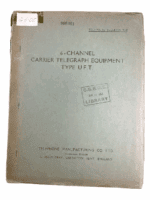 Canadian RCN Navy 6 Channel Carrier Telegraph Equipment UFT SC Reference Book