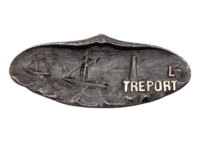 French France Le Treport Souvenir Pin Back Badge