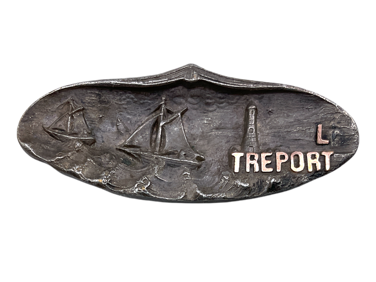 French France Le Treport Souvenir Pin Back Badge French France Le Treport Souvenir Pin Back Badge