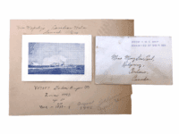 WW2 Canadian RCN Navy Motor Launch 102 Christmas Card 1943 & Envelope