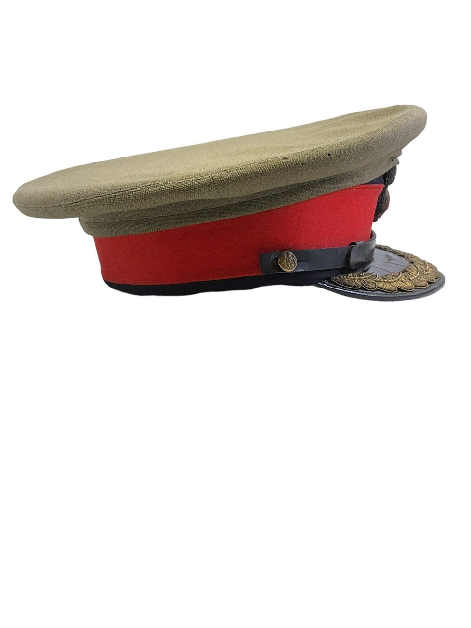 WW2 Canadian Brigadier Generals Peak Cap Hat with Khaki Cover Muir Cap Co 7 1/4 WW2 Canadian Brigadier Generals Peak Cap Hat with Khaki Cover Muir Cap Co 7 1/4