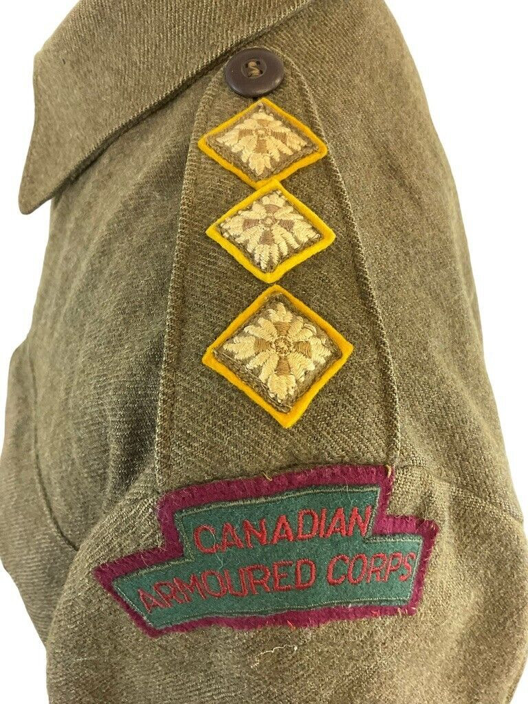 WW2 Canadian Armoured Corps Officers Battle Dress Jacket and Trousers WW2 Canadian Armoured Corps Officers Battle Dress Jacket and Trousers
