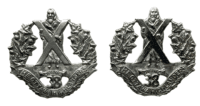 Canadian 38th Ottawa Highlanders Collar Badge Insignia Pair