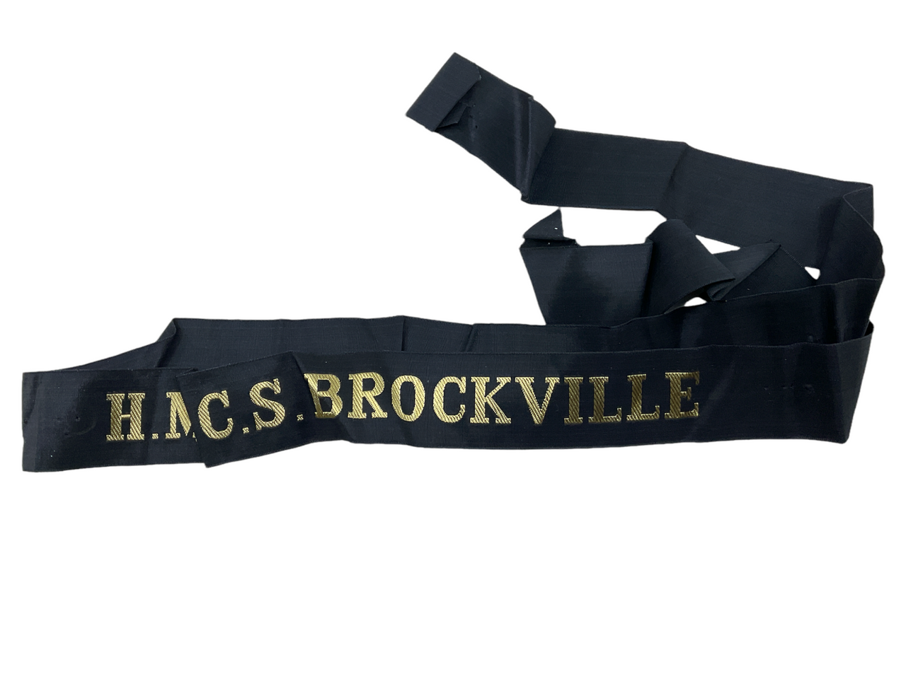 Canadian RCN Navy HMCS Brockville Full Length Cap Tally Canadian RCN Navy HMCS Brockville Full Length Cap Tally