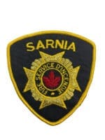 Canadian Sarnia Ontario Yellow Border Fire Department Patch Canadian Sarnia Ontario Yellow Border Fire Department Patch