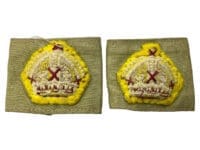 WW2 Canadian Officers Tropical Slip On Rank Insignia Crown Field Made Pair WW2 Canadian Officers Tropical Slip On Rank Insignia Crown Field Made Pair