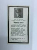 WW2 German Daniel Laub Infantry Regiment Death Card