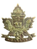 WW1 Canadian CEF 45th Battalion Collar Insignia Single NO LUGS