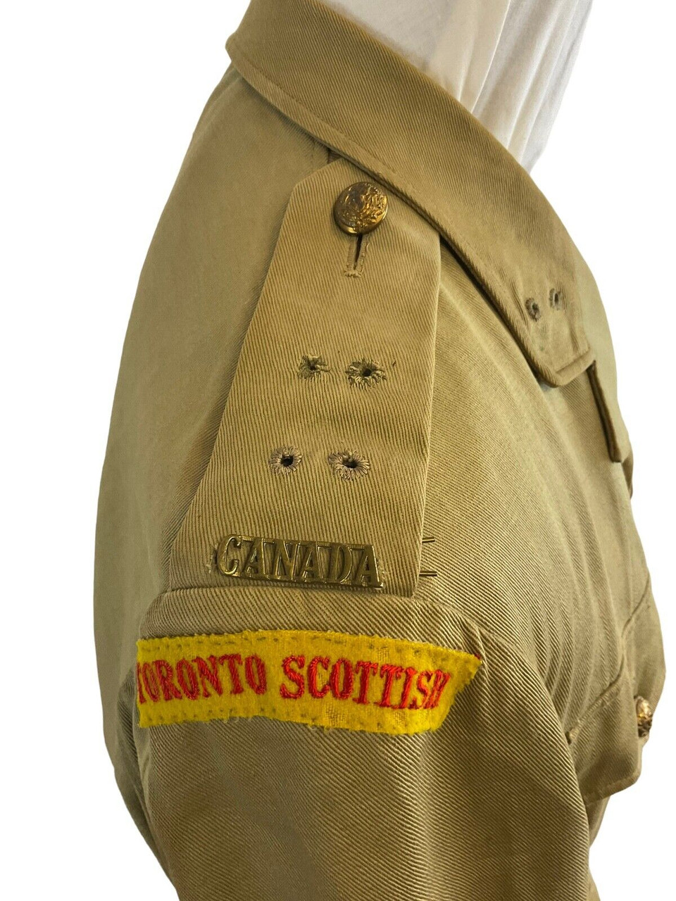WW2 Canadian Toronto Scottish Officers Tropical 4 Pocket Tunic Jacket Named WW2 Canadian Toronto Scottish Officers Tropical 4 Pocket Tunic Jacket Named