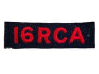WW2 Canadian 16th RCA Artillery Shoulder Title Single
