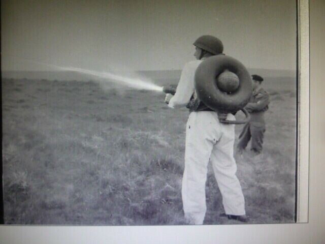 WW2 British Airborne Para Flamethrower Test Original Negative #132 WW2 British Airborne Para Flamethrower Test Original Negative #132