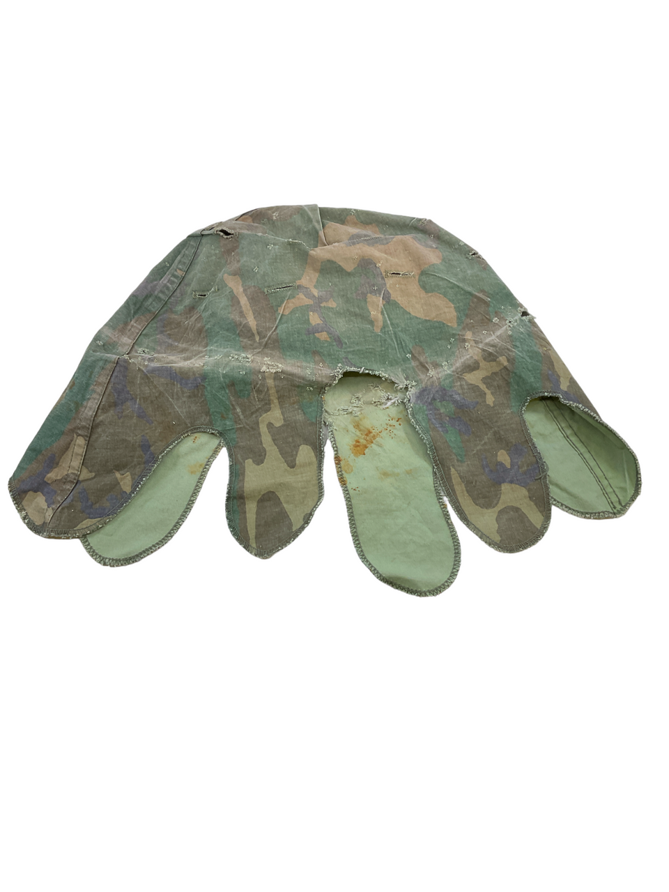 US Woodland Camouflage M1 Helmet Cover Dated 1978 US Woodland Camouflage M1 Helmet Cover Dated 1978