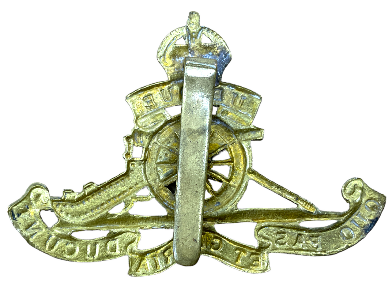 WW1 British RCA Artillery Cap Badge Spinning Wheel & Slider WW1 British RCA Artillery Cap Badge Spinning Wheel & Slider