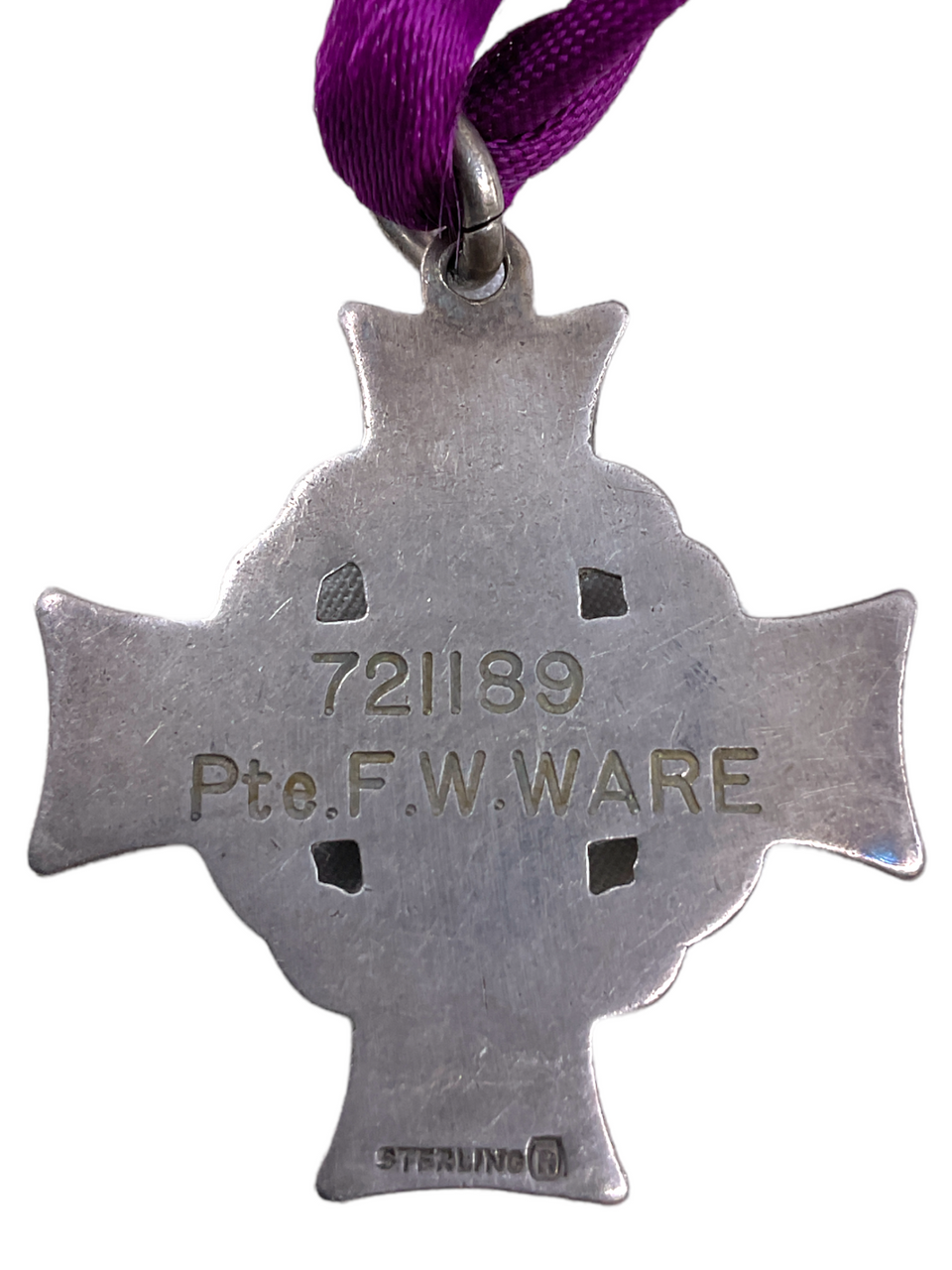 WW1 Canadian CEF 43rd Battalion Memorial Cross Medal Pte F Ware WW1 Canadian CEF 43rd Battalion Memorial Cross Medal Pte F Ware