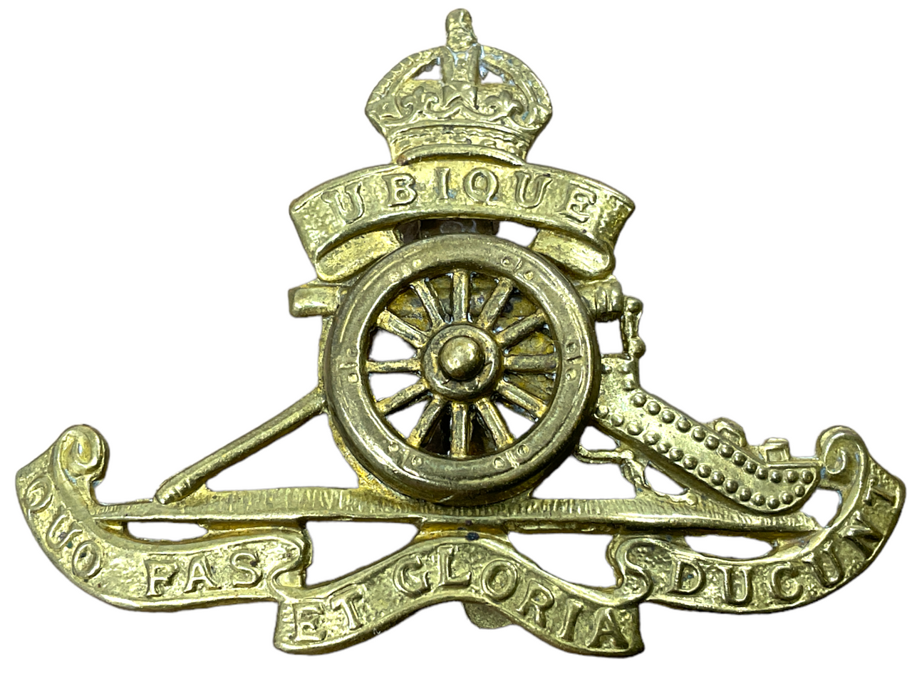 WW1 British RCA Artillery Cap Badge Spinning Wheel & Slider WW1 British RCA Artillery Cap Badge Spinning Wheel & Slider