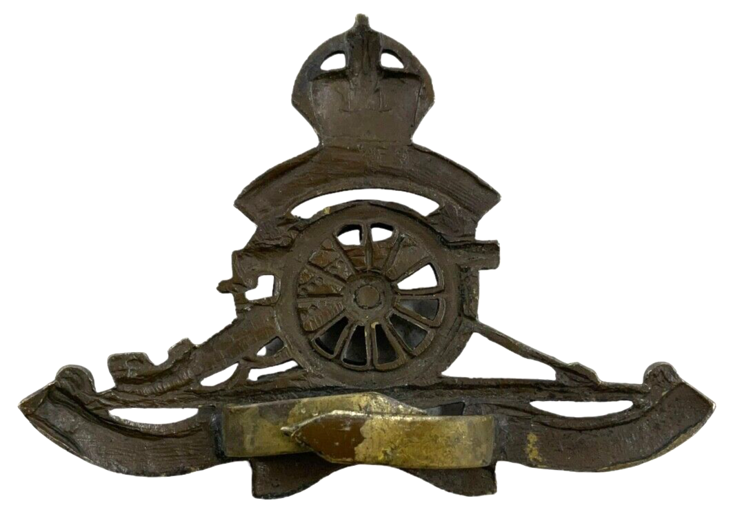 WW1 British BEF Royal Artillery Officers OSD Cap Badge With Blades WW1 British BEF Royal Artillery Officers OSD Cap Badge With Blades