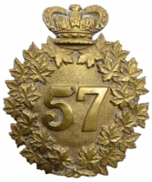 Victorian Canadian Militia 57th Peterborough Battalion Helmet Plate Victorian Canadian Militia 57th Peterborough Battalion Helmet Plate