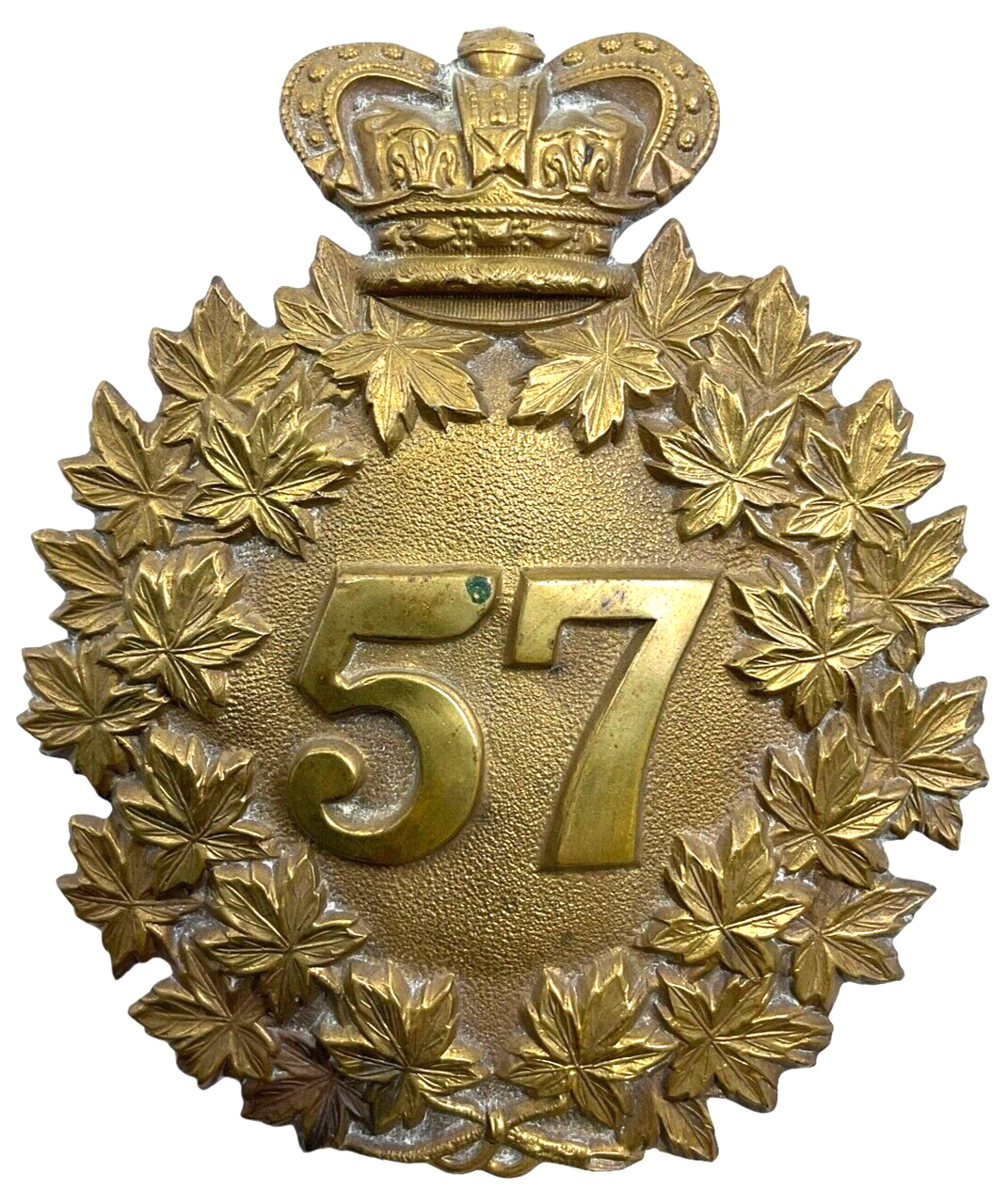 Victorian Canadian Militia 57th Peterborough Battalion Helmet Plate Victorian Canadian Militia 57th Peterborough Battalion Helmet Plate