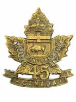 WW1 Canadian CEF 45th Battalion Collar Single Missing Lugs