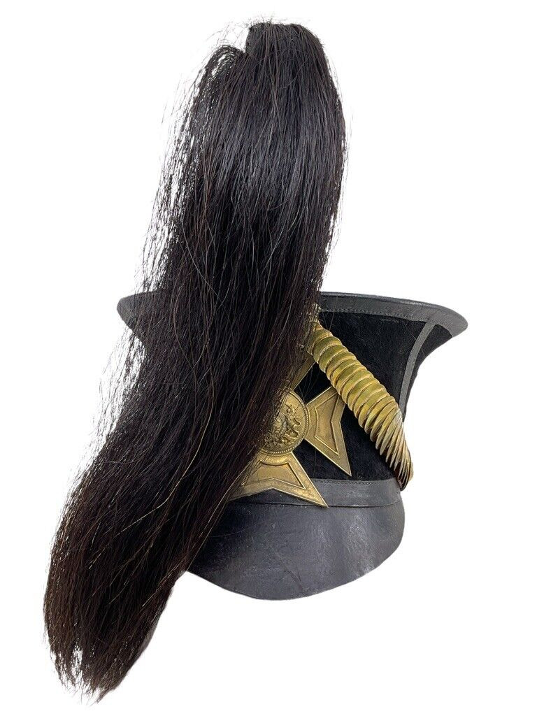 British Army Officers 1840's Era Bell Top Shako Hat with Plume RARE British Army Officers 1840's Era Bell Top Shako Hat with Plume RARE