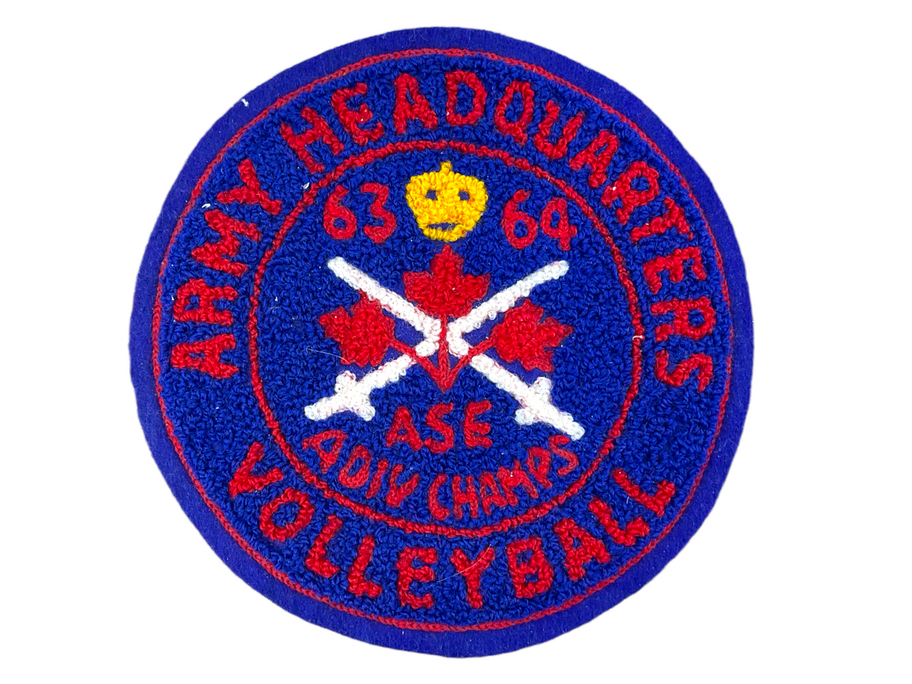 Canadian Army Headquarters Volleyball Champions Jacket Patch 1963 - 64 Canadian Army Headquarters Volleyball Champions Jacket Patch 1963 - 64