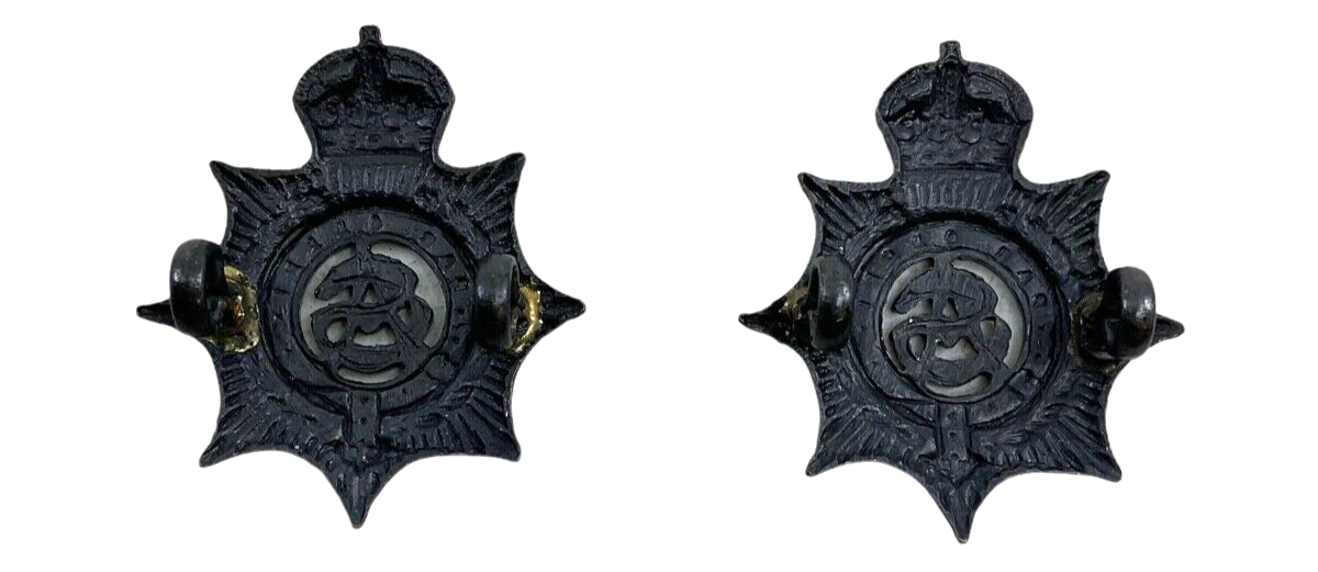 WW1 British BEF Army Service Corps Collar badge Insignia Pair WW1 British BEF Army Service Corps Collar badge Insignia Pair