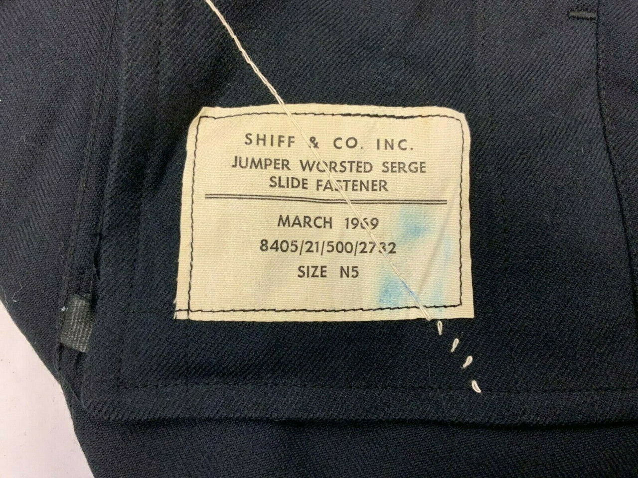 Canadian Navy RCN Blue Zip Front Jumper Size 5 Dated 1969 Canadian Navy RCN Blue Zip Front Jumper Size 5 Dated 1969