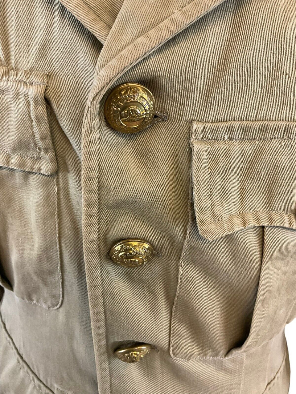 Pre WW2 Canadian Militia Khaki Officers Tropical Service Dress Uniform Jacket Pre WW2 Canadian Militia Khaki Officers Tropical Service Dress Uniform Jacket