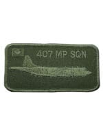 Canadian Forces RCAF 407 MP Patrol Squadron OD Green Name Tag Crest Patch 2