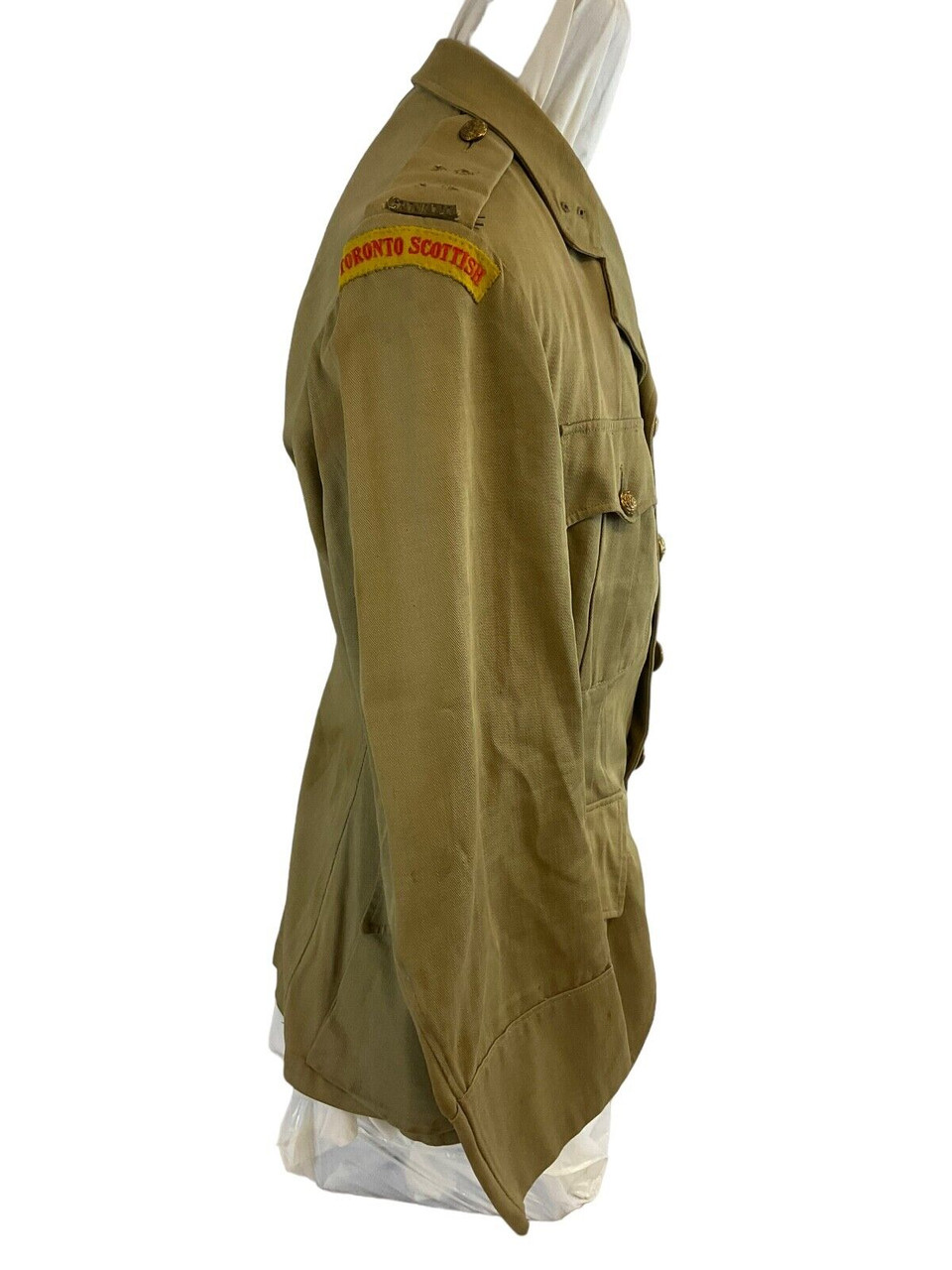 WW2 Canadian Toronto Scottish Officers Tropical 4 Pocket Tunic Jacket Named WW2 Canadian Toronto Scottish Officers Tropical 4 Pocket Tunic Jacket Named
