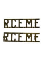 Canadian RCEME Electrical Mechanical Engineers Shoulder Titles Pair Brass