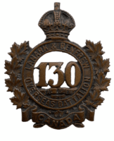WW1 Canadian CEF 130th Battalion Cap Badge