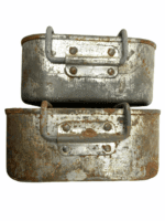 WW2 British Army Pair Of Steel Mess Tins