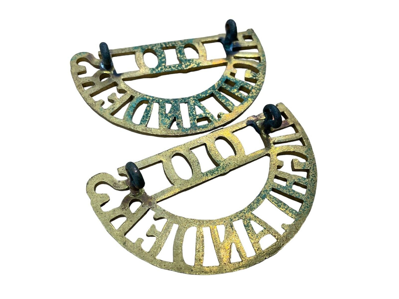 British Queens Own Highlanders Shoulder Title Pair British Queens Own Highlanders Shoulder Title Pair