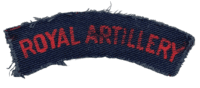 WW2 British RA Artillery Canvas Shoulder Title Insignia WW2 British RA Artillery Canvas Shoulder Title Insignia