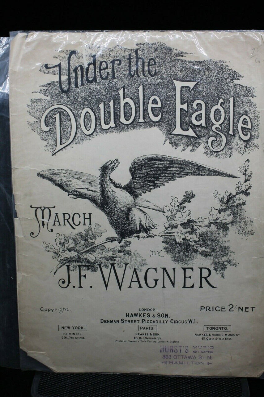 WW1 US AEF Under The Double Eagle March Sheet Music WW1 US AEF Under The Double Eagle March Sheet Music