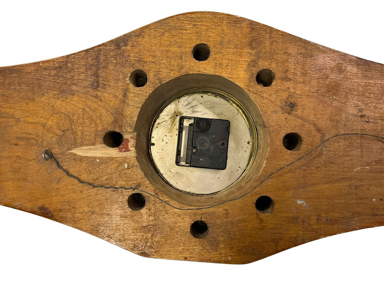 WW2 Canadian British Trench Art Propeller Clock & Coins WW2 Canadian British Trench Art Propeller Clock & Coins