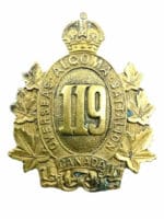 WW1 Canadian CEF 119th Battalion Cap Badge Insignia