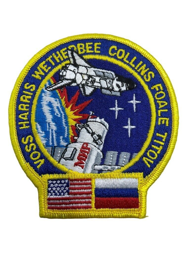 US NASA Space Shuttle Voss Harris Wetherbee Collins Foale Titov Patch US NASA Space Shuttle Voss Harris Wetherbee Collins Foale Titov Patch