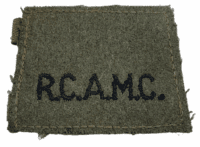 WW2 Canadian RCAMC Medical Corps Shoulder Title Slip On Insignia Single