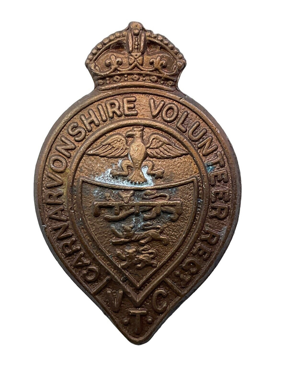 WW2 British Carnarvonshire Volunteer Regiment VTC Cap Badge WW2 British Carnarvonshire Volunteer Regiment VTC Cap Badge