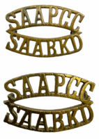 WW2 South African Army Pay Clerks Corps Shoulder Title Pair