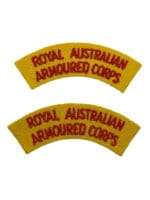Royal Australian Armoured Corps Shoulder Titles Pair