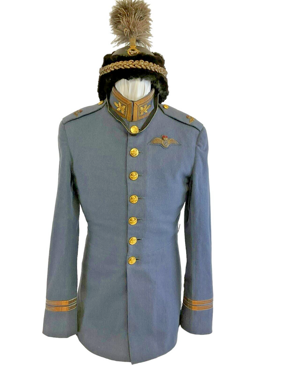 Pre WW2 Canadian RCAF Full Dress Tunic with Busby Named F/Lt RA Cameron Pre WW2 Canadian RCAF Full Dress Tunic with Busby Named F/Lt RA Cameron