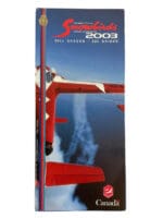 Canadian Forces 431 Squadron RCAF Snowbirds 2003 Show Schedule
