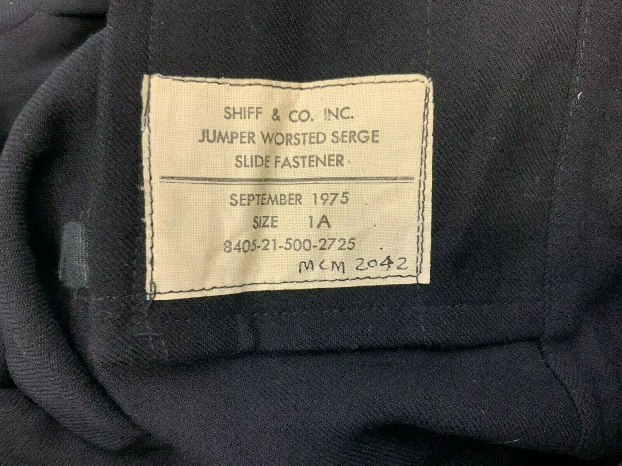 Canadian Navy RCN Blue Zip Front Jumper Size 1A Dated 1975 Canadian Navy RCN Blue Zip Front Jumper Size 1A Dated 1975